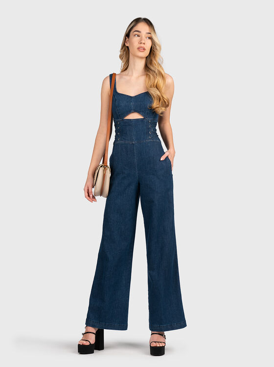 Dark blue denim jumpsuit - 1