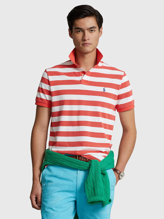 Cotton Polo-shirt with striped print - 1
