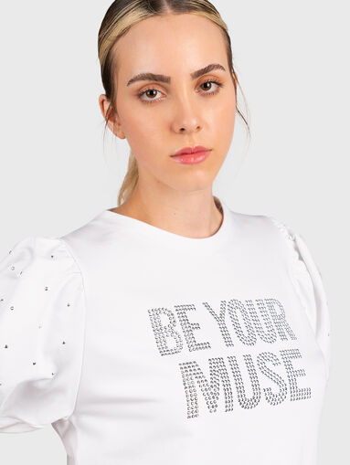 T-shirt with multicolored rhinestones - 4