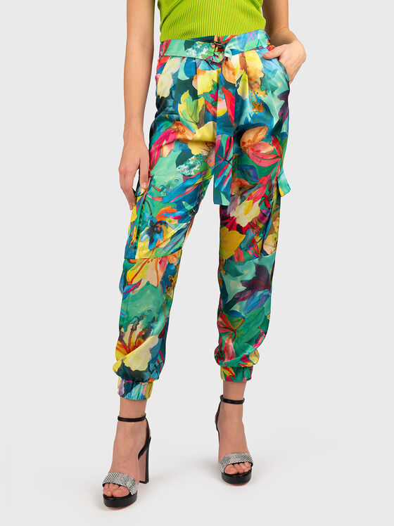 Floral print cargo pants - 1