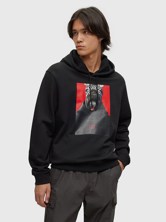 Cotton sweatshirt with print  - 1