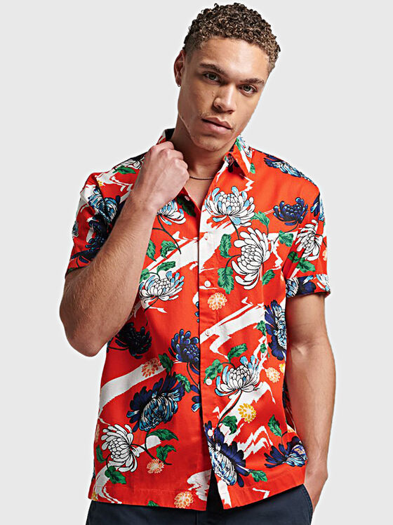 Cămașă VINTAGE cu imprimeu floral - 1