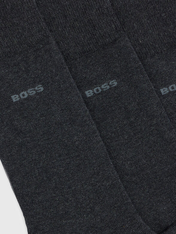 Three pairs of socks with logo detail in black - 2