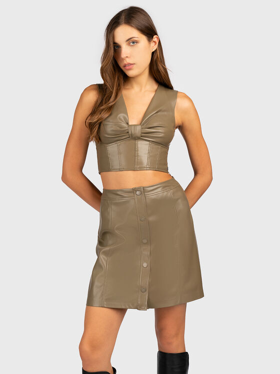 BRENDA black crop top made of faux leather - 1