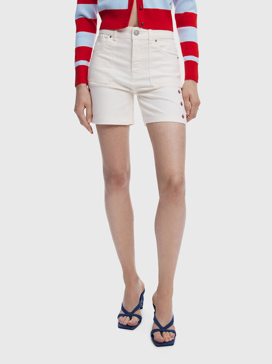 Pantaloni scurți din denim cu broderie - 1