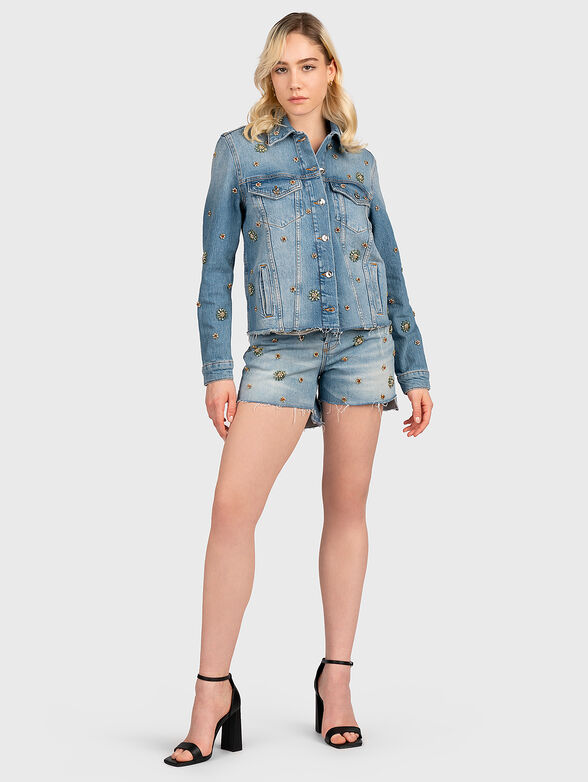 Denim jacket with rhinestones - 2