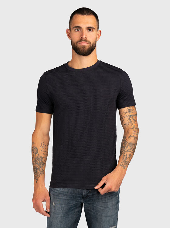 Tricou albastru închis cu croială slim - 1