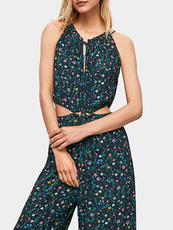 EDINA long jumpsuit with floral print - 3