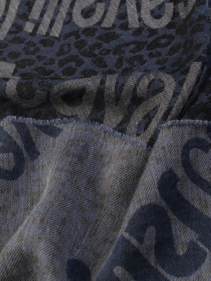 Wool blend logo print scarf - 3