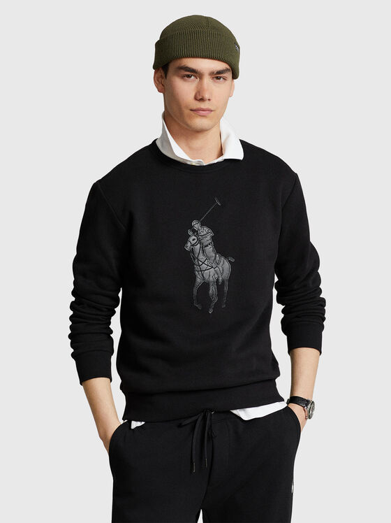 Black sweatshirt with detail - 1