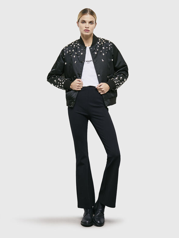 Black bomber jacket with rhinestones - 2