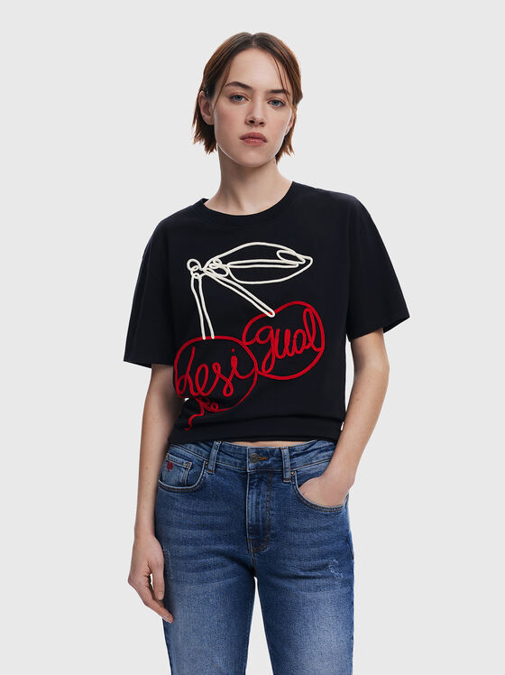 Cotton T-shirt with embroidery - 1