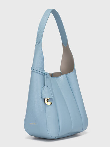 Blue leather bag with purse - 4