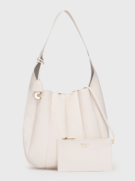White leather bag with small purse - 1