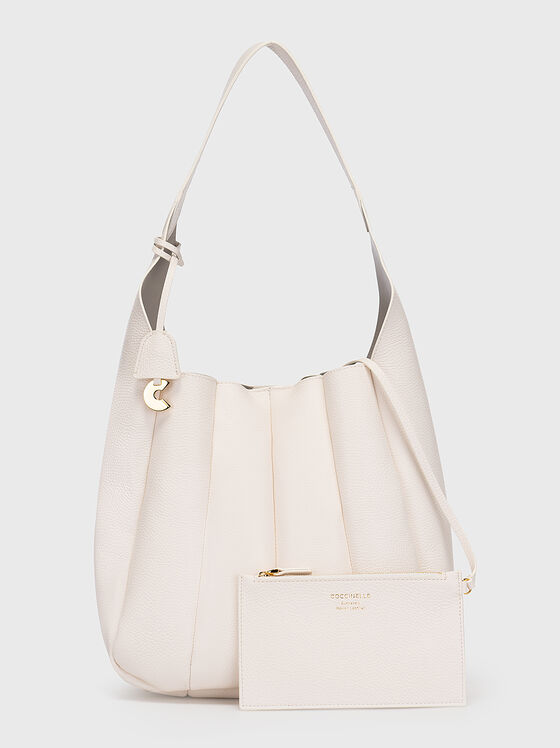 White leather bag with small purse - 1
