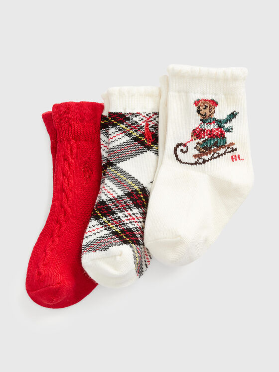 Multicoloured set of three pairs of socks - 1
