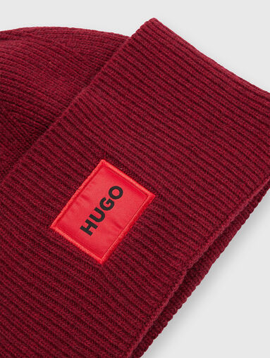 Wool blend hat with contrast logo - 5