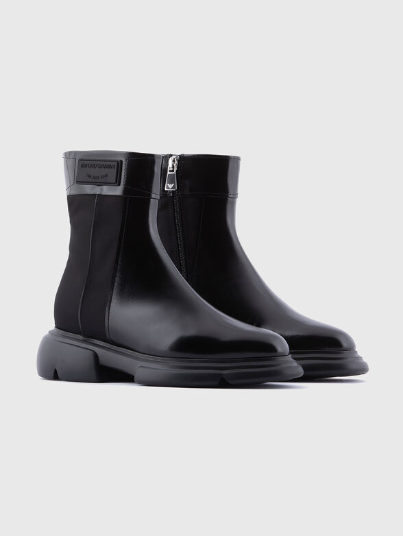 Black leather ankle boots - 2
