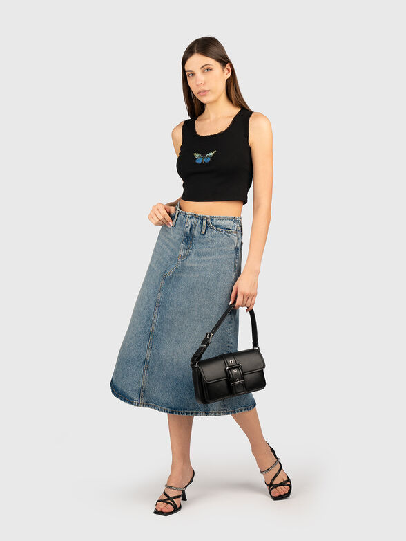 DELARINA crop top with logo - 2