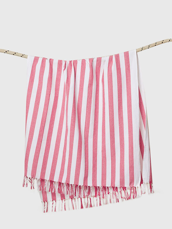 SUMMER GLAM beach towel with blue striped print - 2