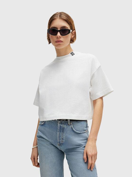 Tricou alb din bumbac DAMELODY  - 1