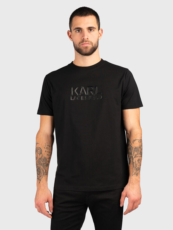 Black T-shirt with logo detail - 1