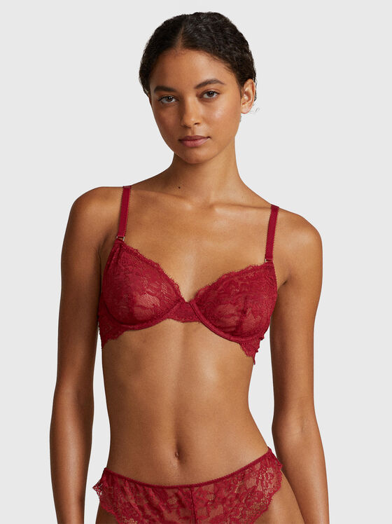 Sutien roșu din dantelă  - 1