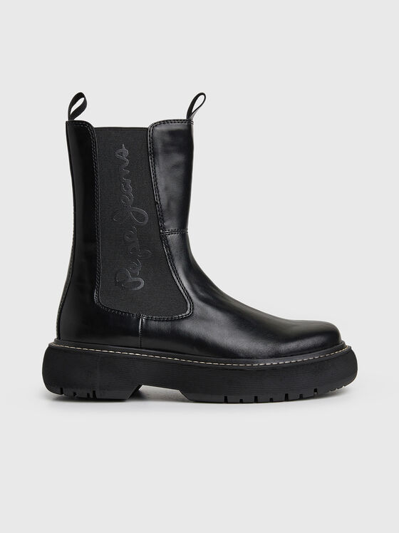 YOKO black boots with logo motif - 1