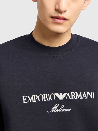 Cotton sweatshirt with logo embroidery - 4
