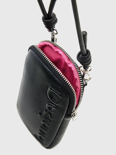 Black phone pouch with logo detail - 5