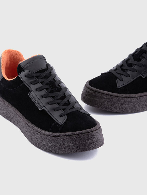 Black suede sneakers - 4