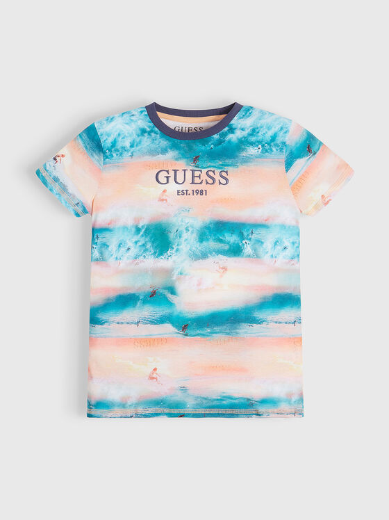 Tricou din bumbac cu imprimare accentuată - 1