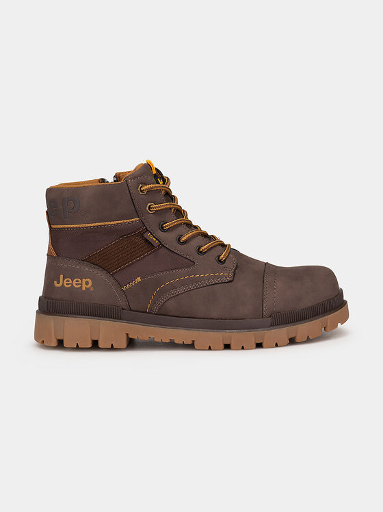 COMBAT HI ankle boots with logo lettering - 1