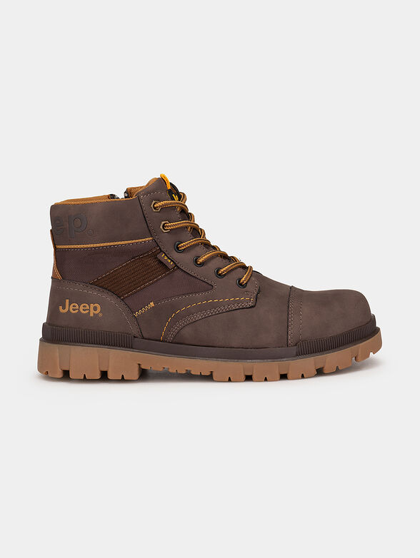 COMBAT HI ankle boots with logo lettering - 1