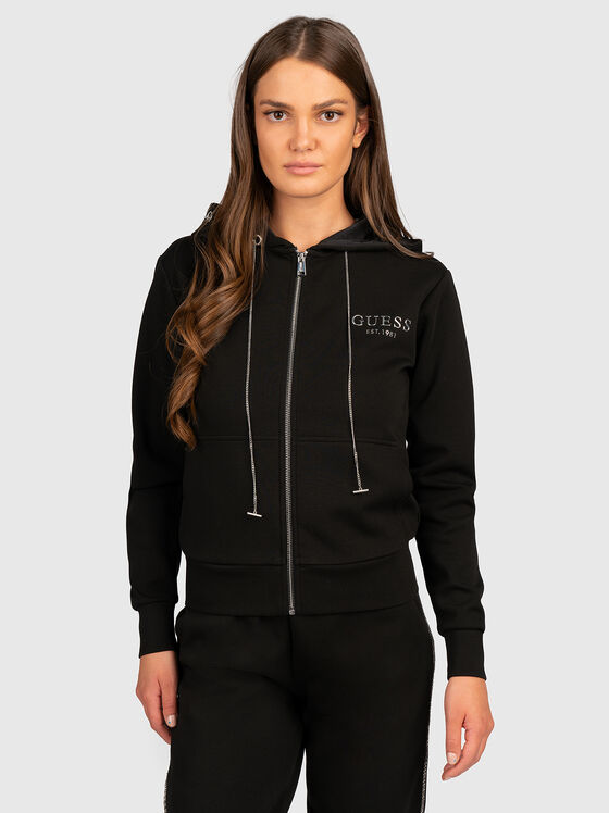 Hanorac negru cu logo accentuat - 1