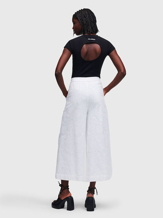 Pantaloni albi ANGLAISE ANGLAISE cu broderie - 2
