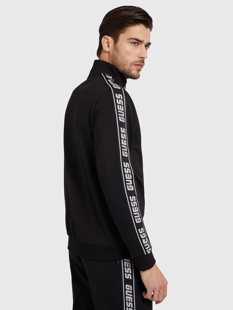 Black sweatshirt with logo trim - 3