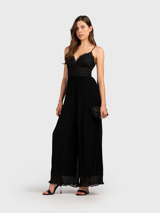AMIAH black pleated jumpsuit