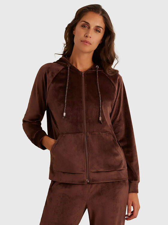 CHEENILLE sweatshirt with zip - 1