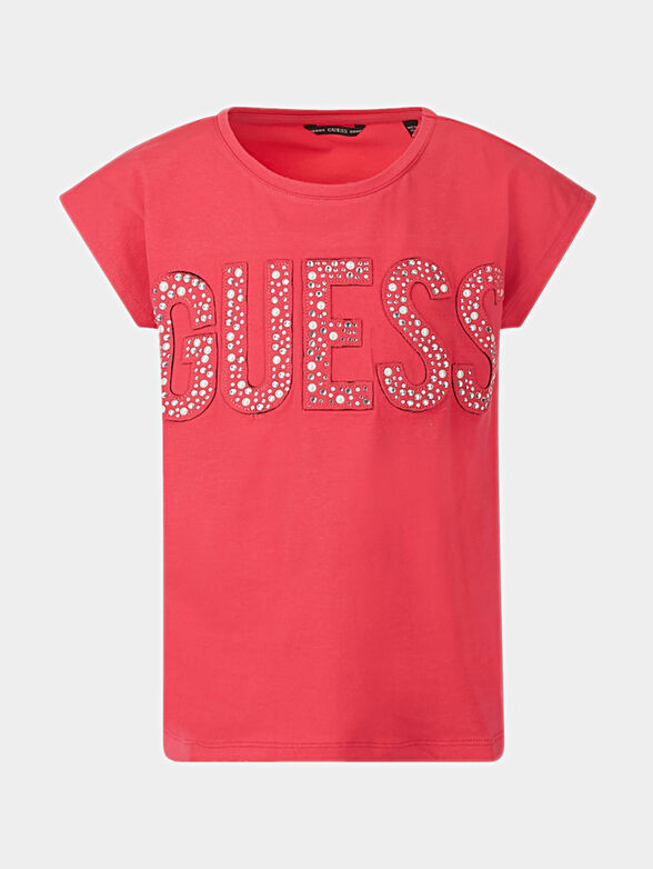 Black T-shirt with rhinestones - 1