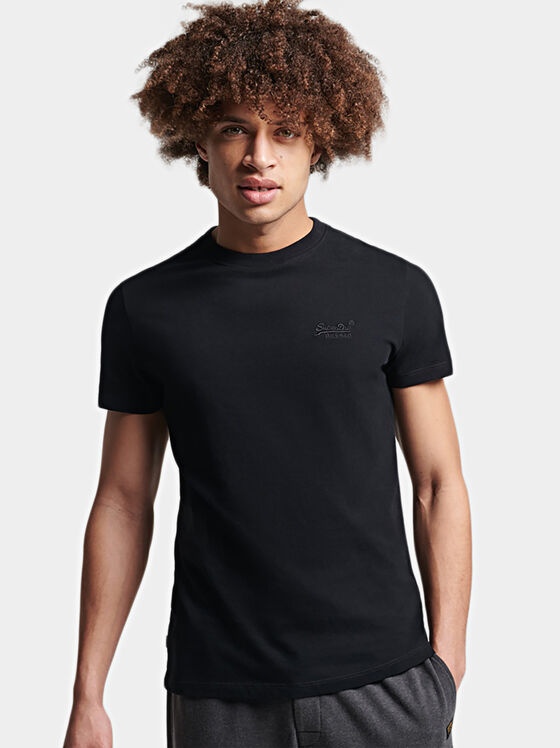 Tricou de culoare neagră cu broderie logo - 1