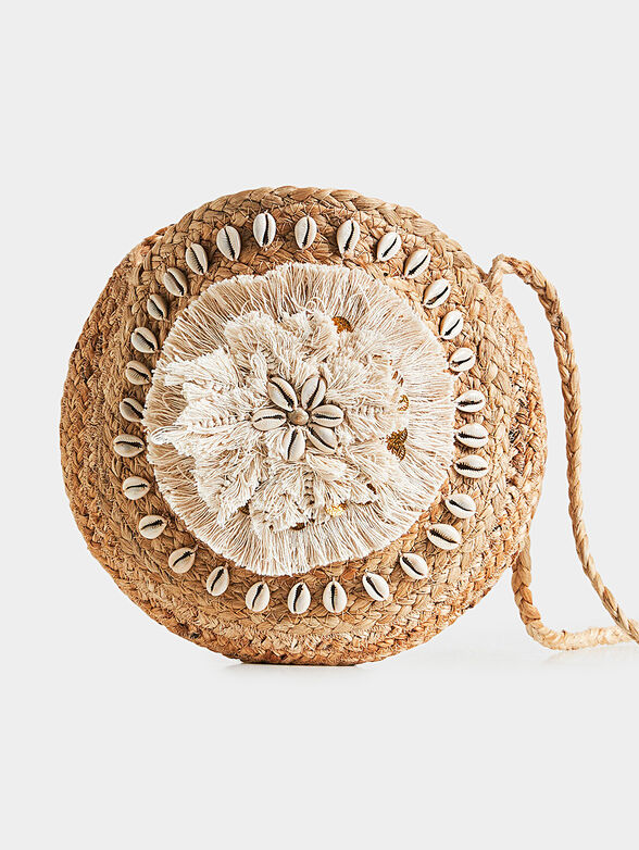Round crossbody bag with seashells - 1