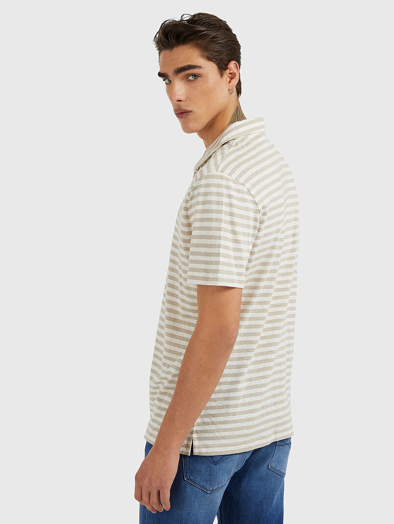 Polo shirt with striped print and logo detail - 3