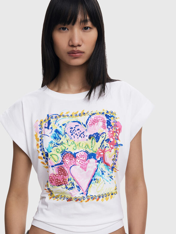 T-shirt with print and sequins - 4