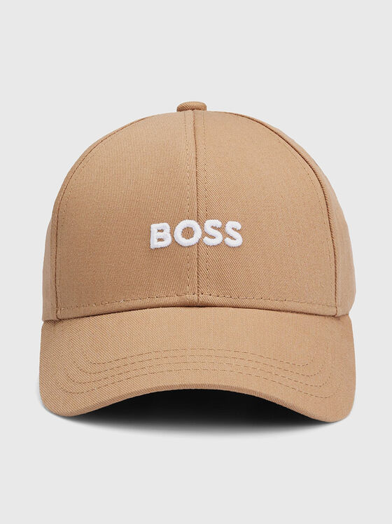 Beige hat with contrasting logo - 1