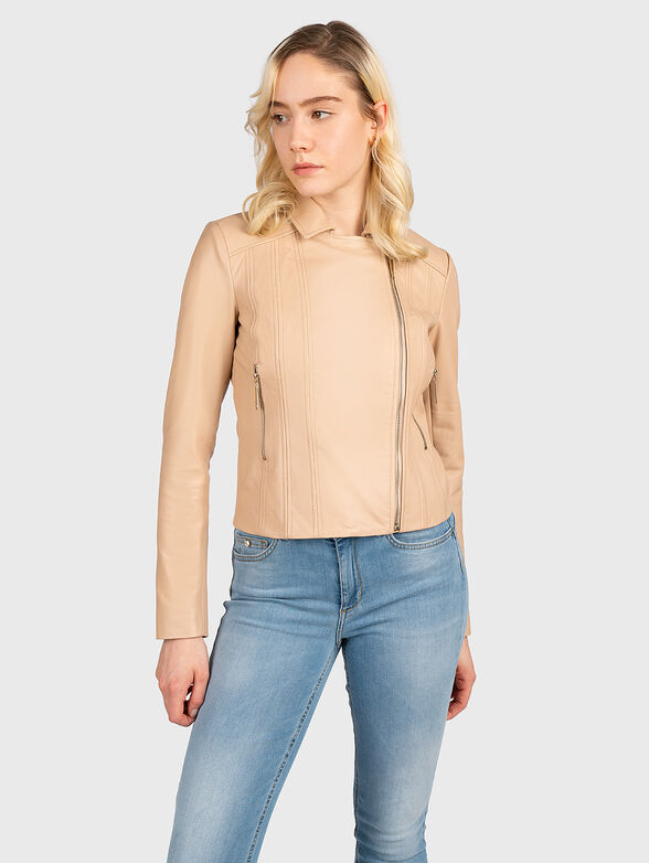 Leather jacket with zips - 1