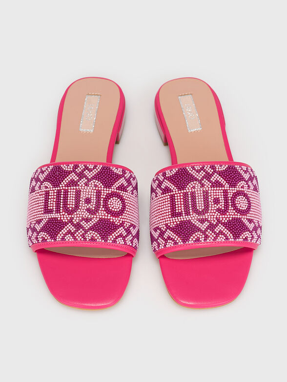 ASTRA 25 black slippers with appliqued beads - 6