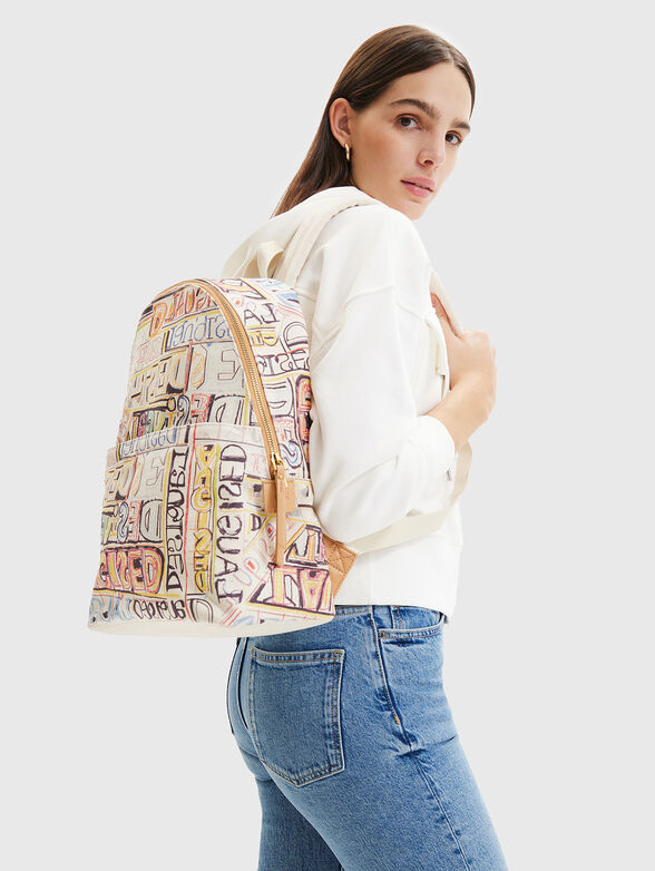 MARI backpack with monogramen print - 2