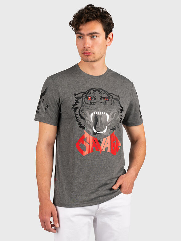 T-shirt in grey color with print - 1