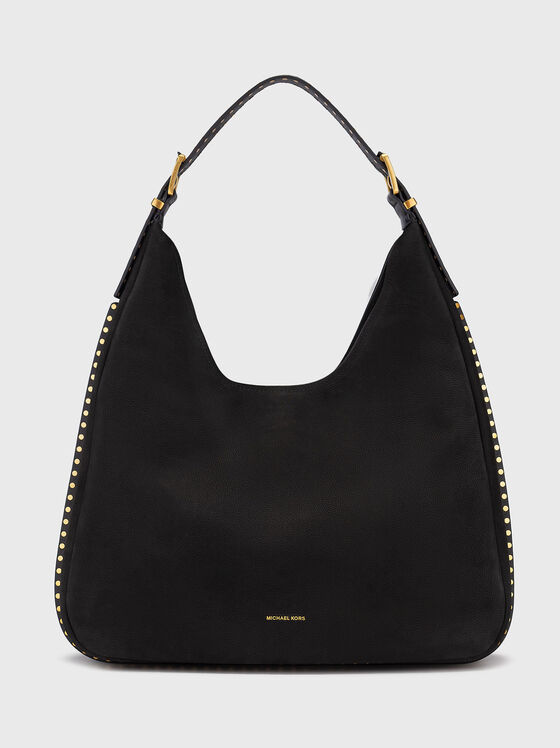 Leather hobo bag with logo - 1